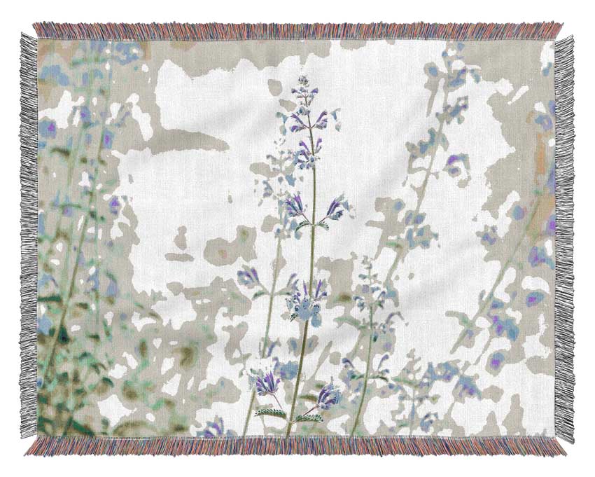 Blue Small Flowers Woven Blanket