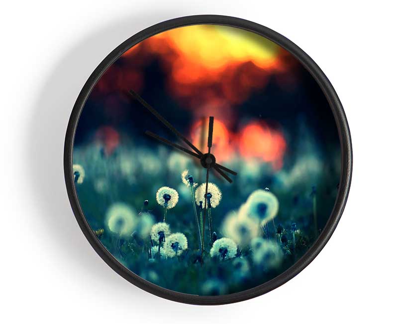 Dandelions At Sunset Clock - Wallart-Direct UK