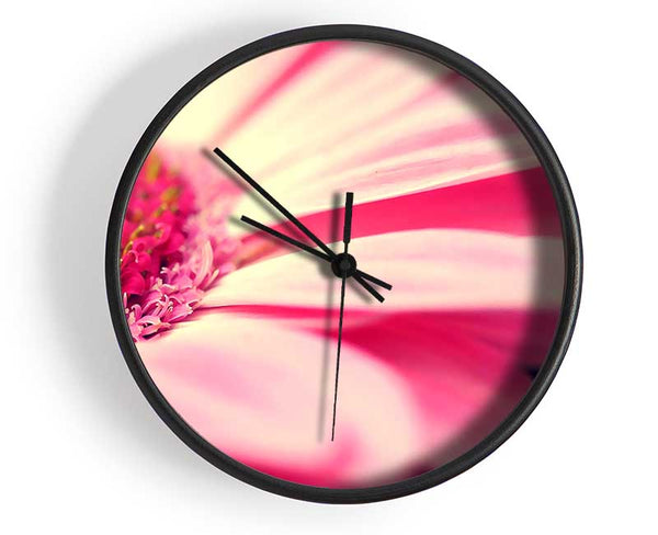 Gerbera Pink Petal Close-up Clock - Wallart-Direct UK