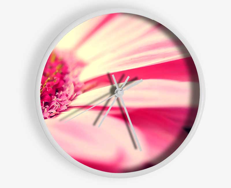 Gerbera Pink Petal Close-up Clock - Wallart-Direct UK