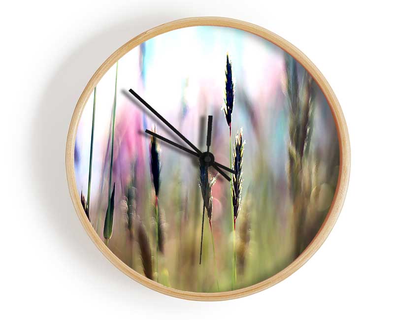 Soft Field Grass Clock - Wallart-Direct UK