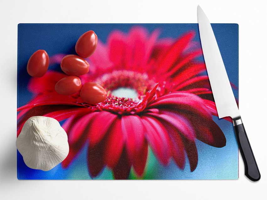 Fathers Day Flowers Glass Chopping Board