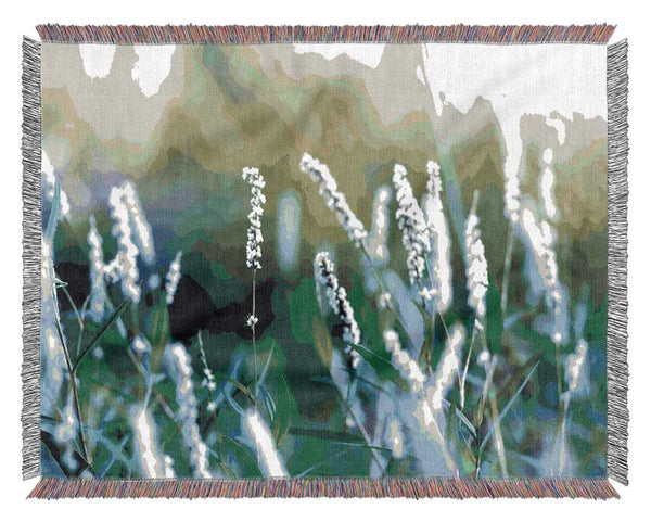 Blue Field Flowers Woven Blanket