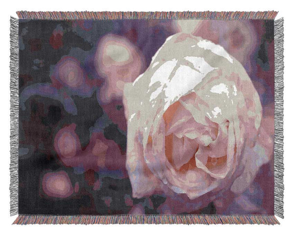 Delicate Pink Dew Rose Woven Blanket