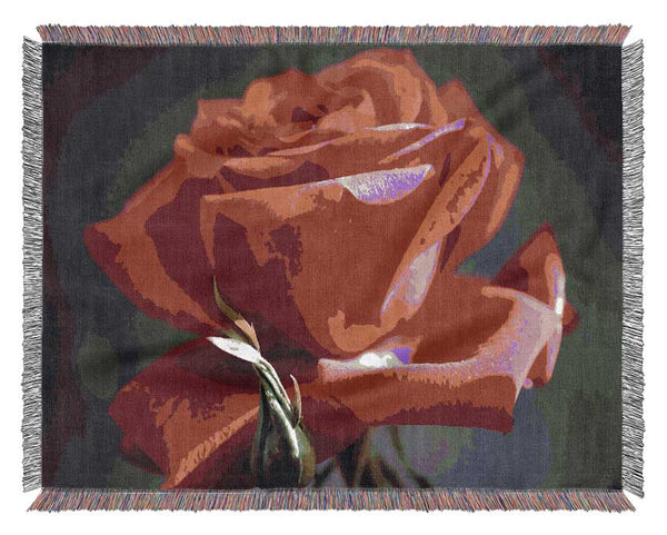 Red Pink Rose Woven Blanket