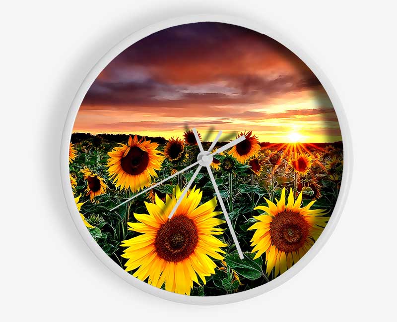 Magic Landscape Sunflower Field Clock - Wallart-Direct UK