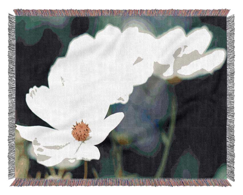 Beautiful Soft White Petals Woven Blanket