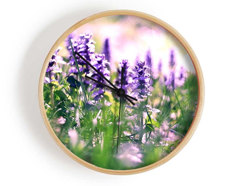 Lupin Flowers Clock - Wallart-Direct UK