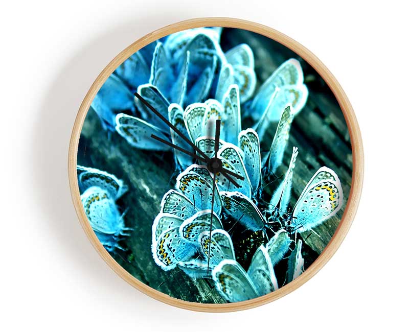 Blue Butterflies Clock - Wallart-Direct UK