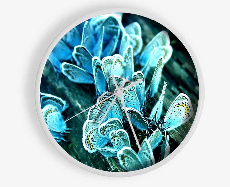 Blue Butterflies Clock - Wallart-Direct UK