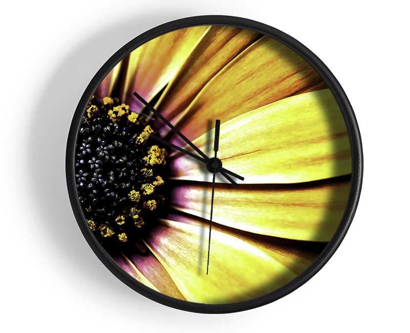 Golden Black Daisy Clock - Wallart-Direct UK