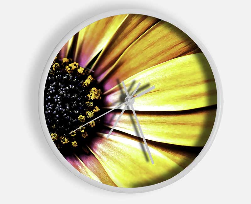 Golden Black Daisy Clock - Wallart-Direct UK