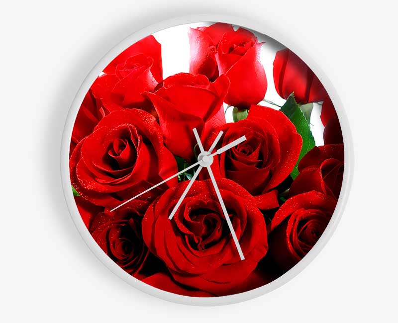 Lovely Red Roses Clock - Wallart-Direct UK