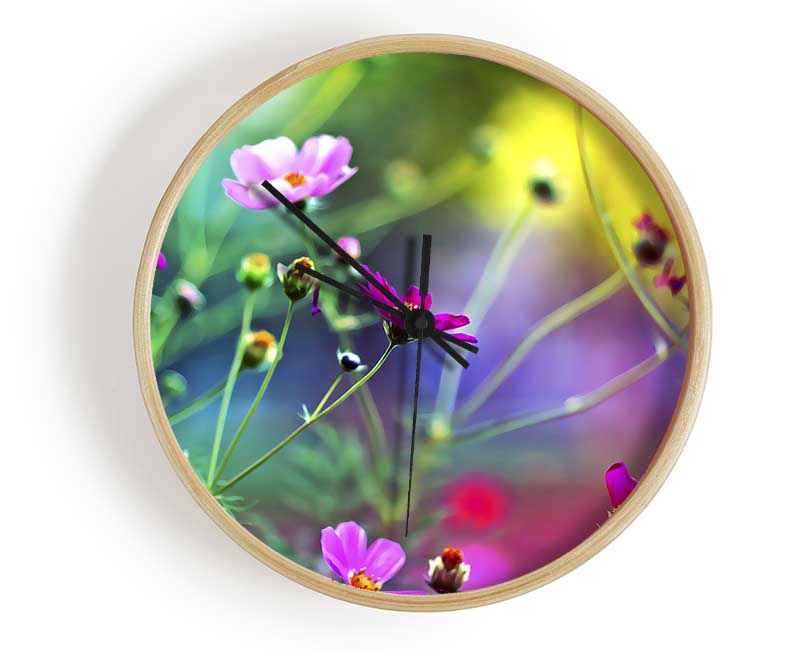 Amazing Wild Flowers Clock - Wallart-Direct UK