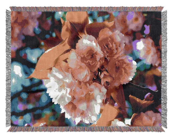 Beautiful Cherry Blossom Bunch Woven Blanket