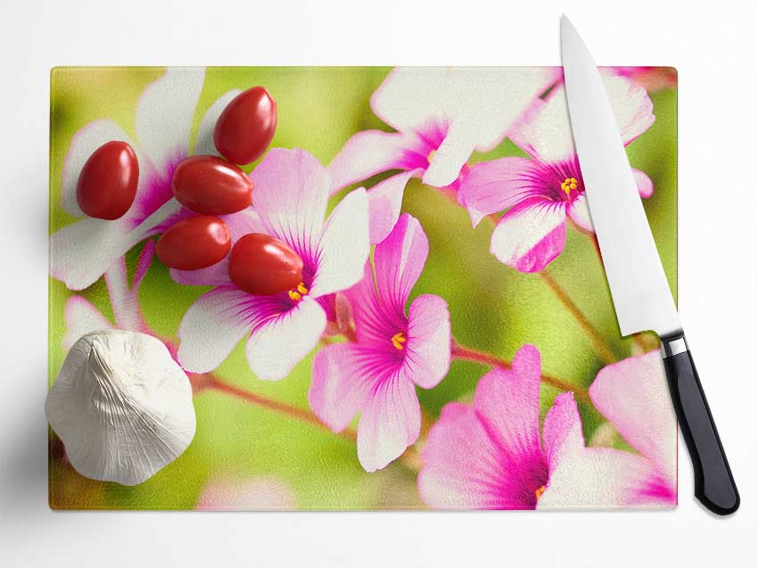 Purple Verbena Glass Chopping Board