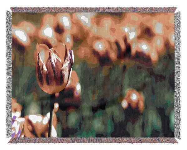 Botanical Garden Tulips Woven Blanket