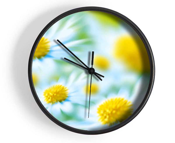 Soft Hue Of White Daisies Clock - Wallart-Direct UK