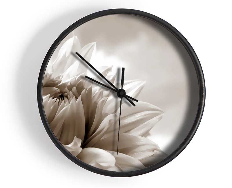 Blossoming Sepia Clock - Wallart-Direct UK