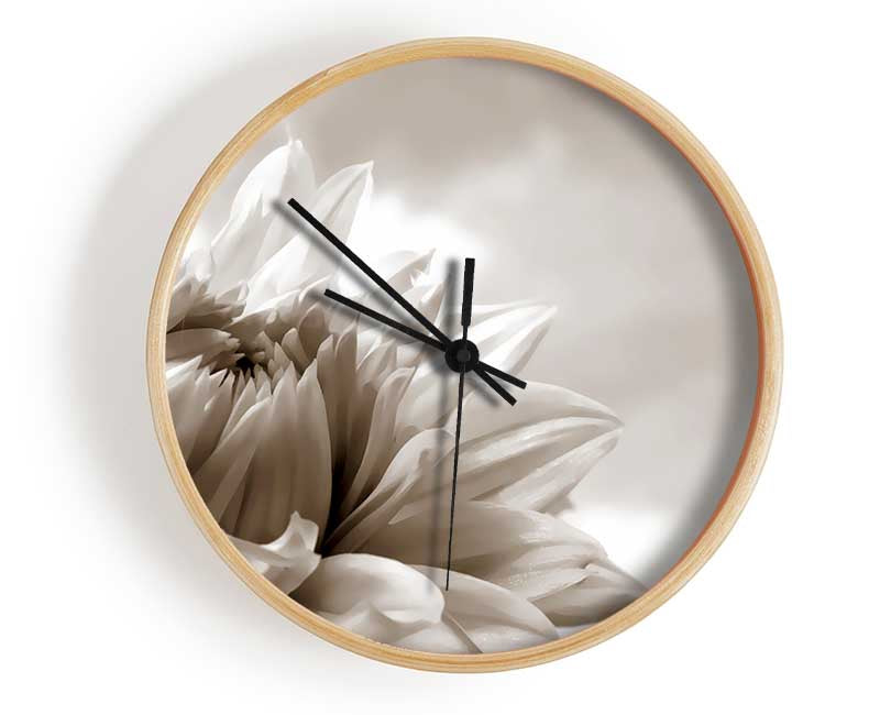 Blossoming Sepia Clock - Wallart-Direct UK