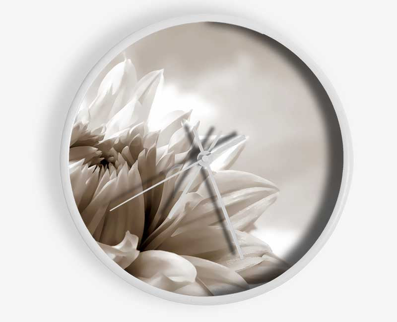 Blossoming Sepia Clock - Wallart-Direct UK