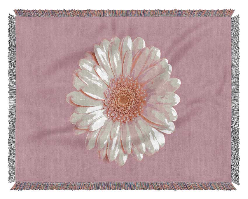 Baby Pink On Pink Gerbera Woven Blanket