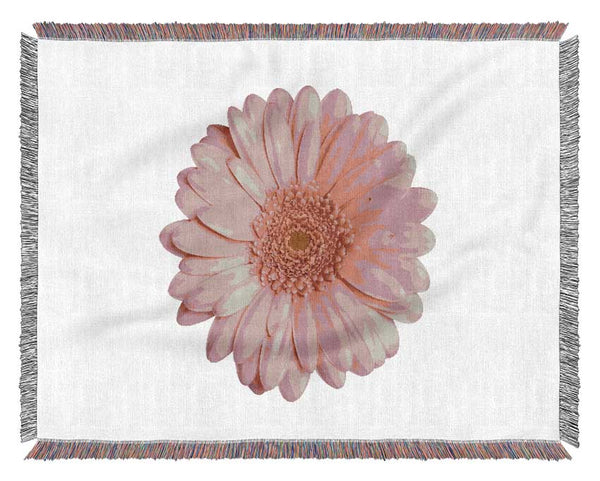 Baby Pink Gerbera Petals Woven Blanket