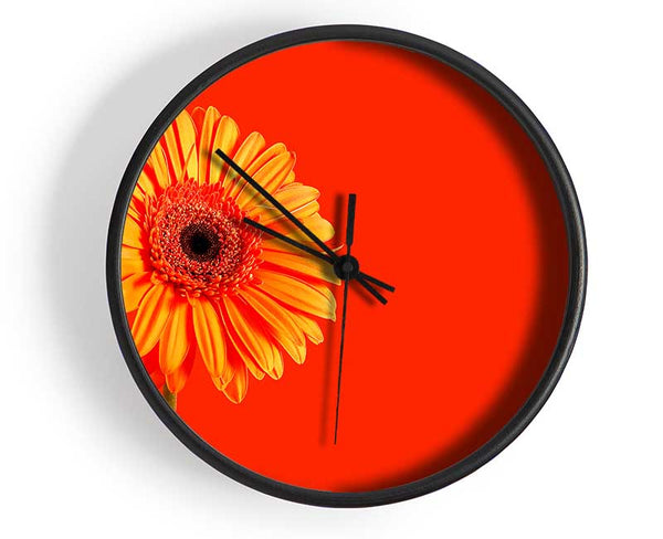 Orange On Orange Gerbera Clock - Wallart-Direct UK