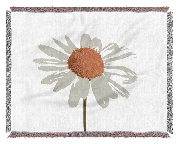 White Daisy Stem Woven Blanket