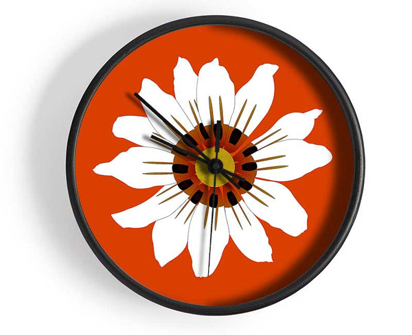 White Daisy Oranges Clock - Wallart-Direct UK