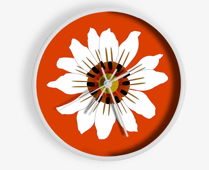 White Daisy Oranges Clock - Wallart-Direct UK