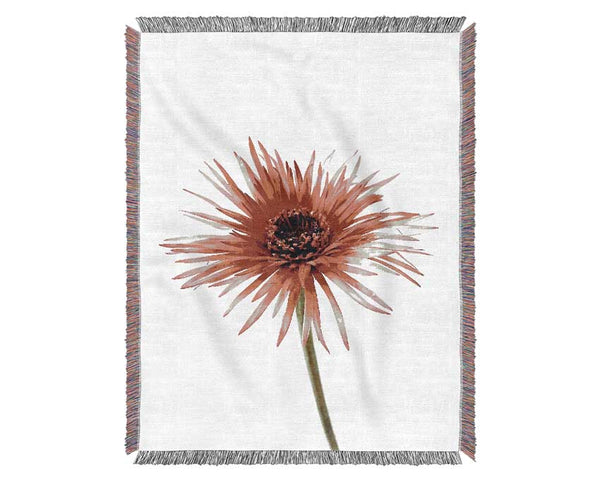 Pink Feather Flower Woven Blanket