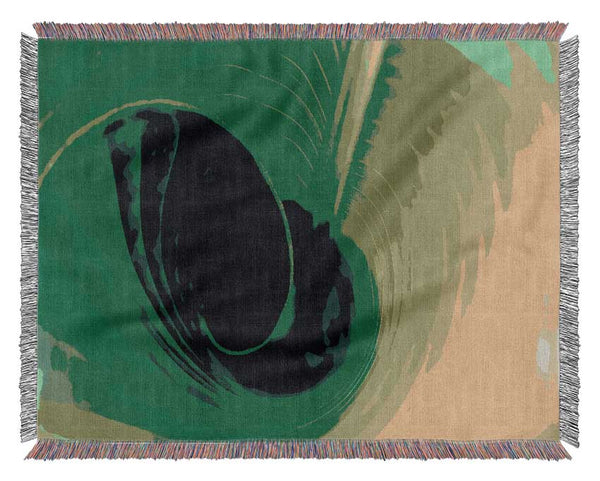 Twist Of A Green Leaf Woven Blanket