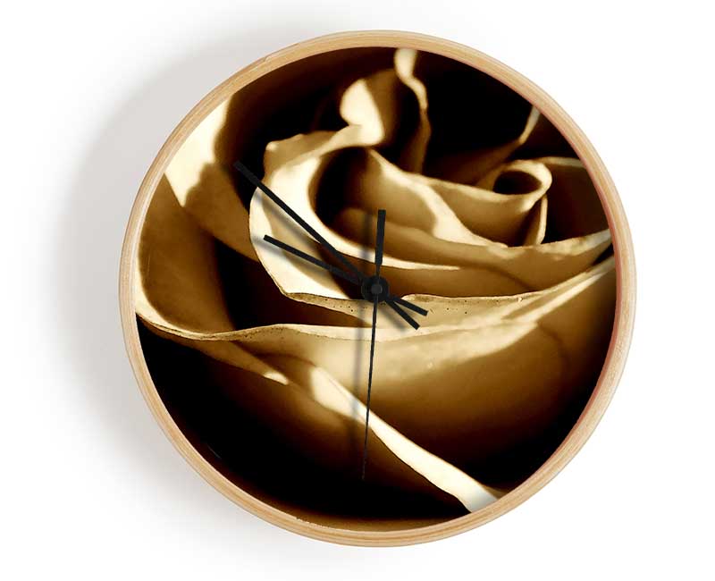 Sepia Rose Clock - Wallart-Direct UK