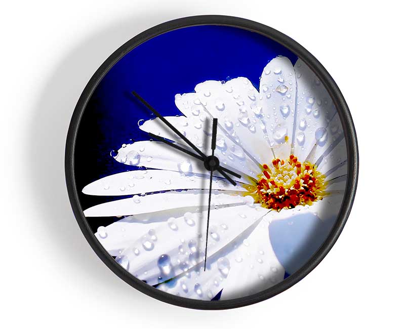 White Daisy Petal Droplet Clock - Wallart-Direct UK