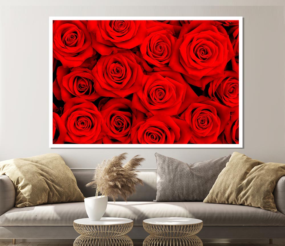 Lovely Roses For The One I Love Print Poster Wall Art