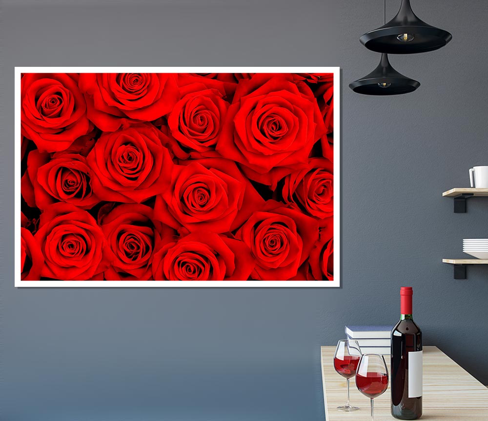 Lovely Roses For The One I Love Print Poster Wall Art