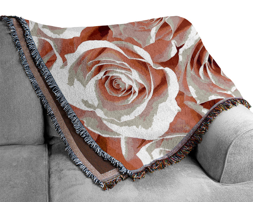 Special Pink Roses Woven Blanket