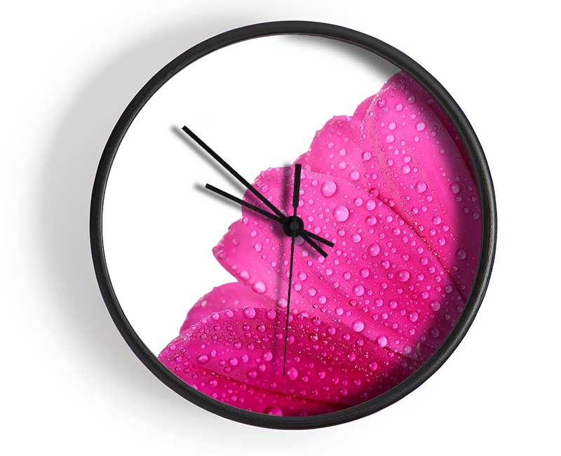 Pink Dewdrop Petals Clock - Wallart-Direct UK