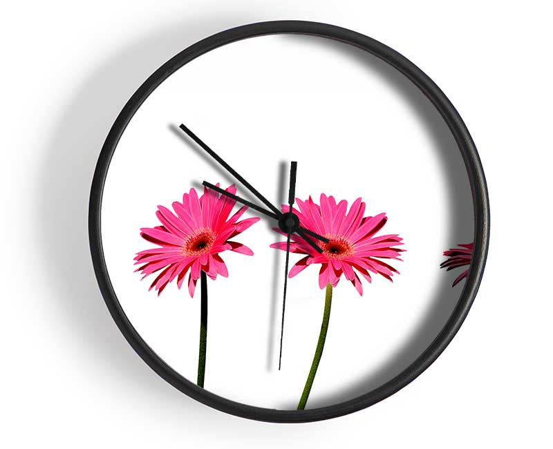 Pink Gerbera Quads Clock - Wallart-Direct UK