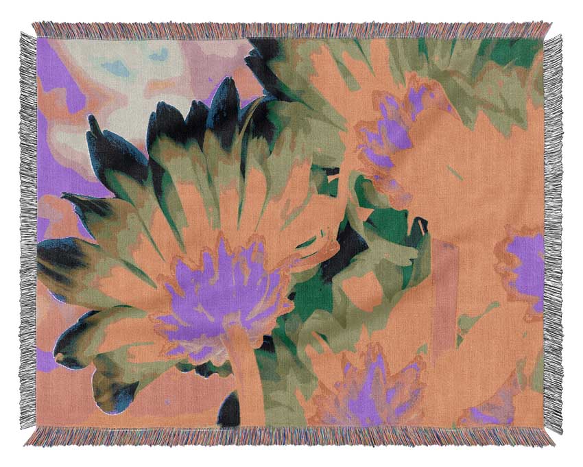 Psychedelic Petals Woven Blanket