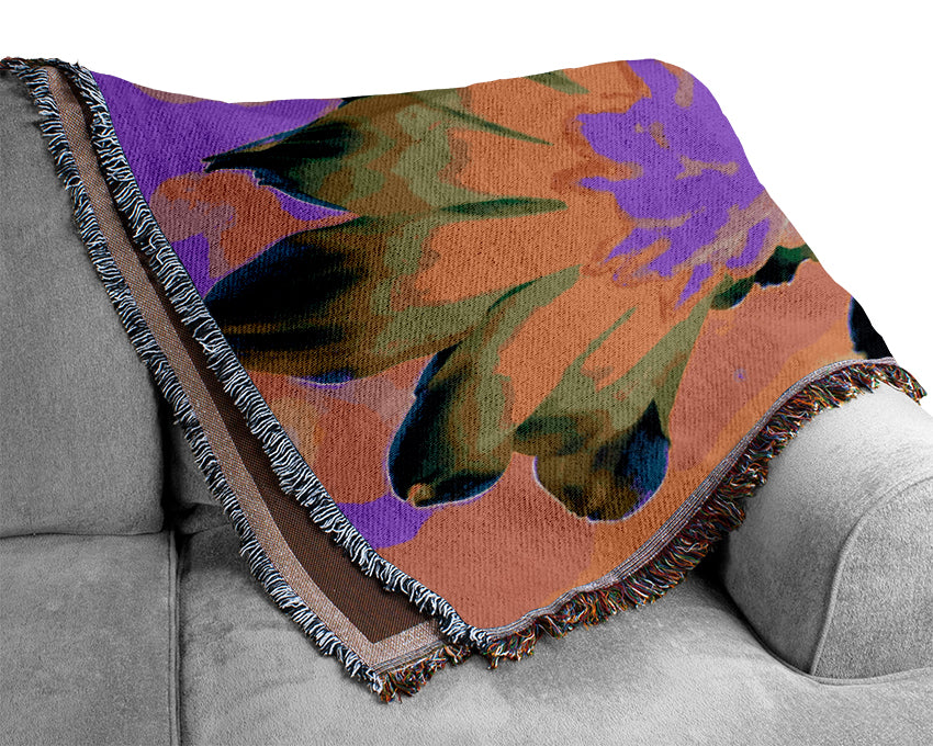 Psychedelic Petals Woven Blanket