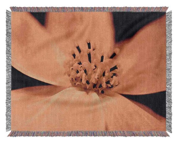 Orange Petal Beauty Woven Blanket