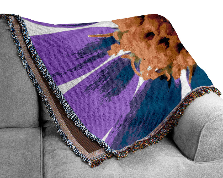 Purple Petal Beauty Woven Blanket