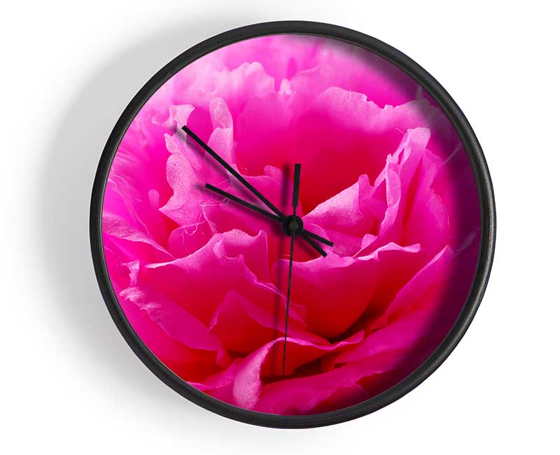 Pink Carnation Ruffles Clock - Wallart-Direct UK