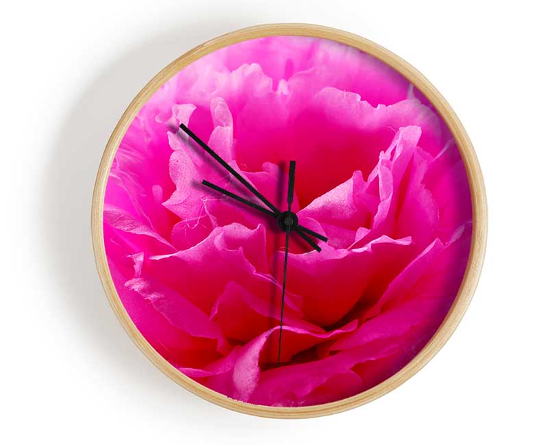 Pink Carnation Ruffles Clock - Wallart-Direct UK