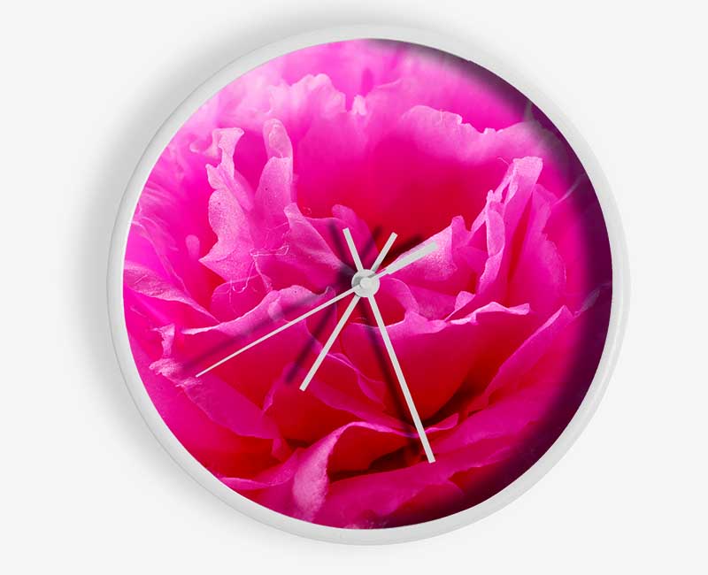 Pink Carnation Ruffles Clock - Wallart-Direct UK