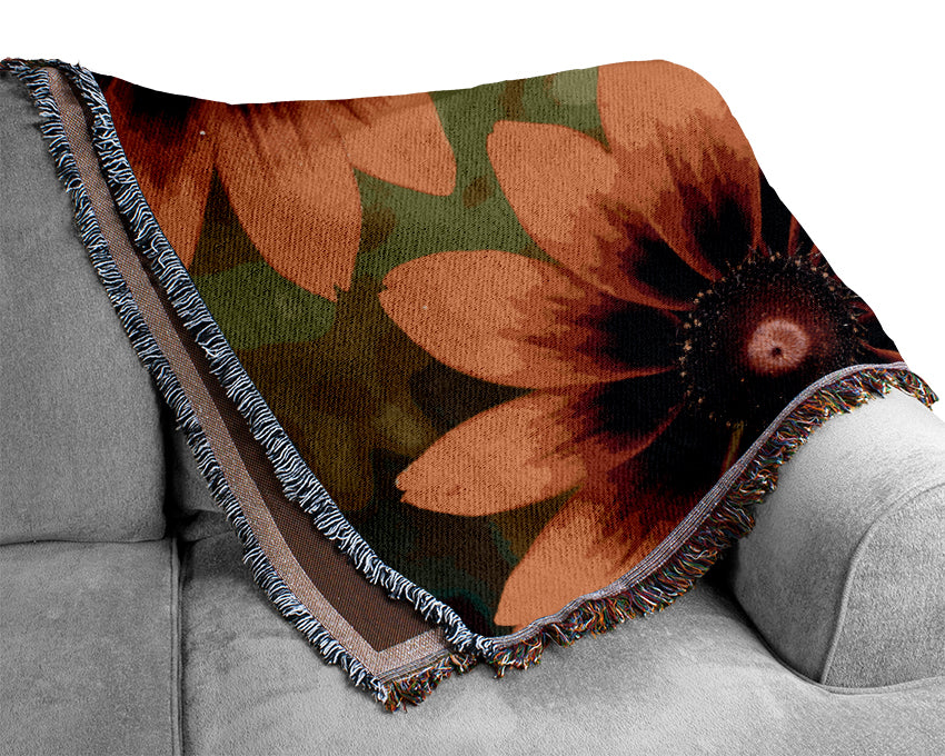 Sun Flower Garden Woven Blanket