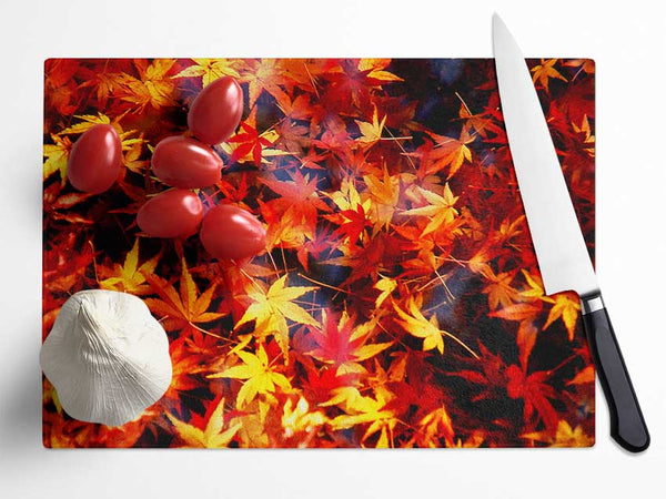 Autumn Spray Glass Chopping Board