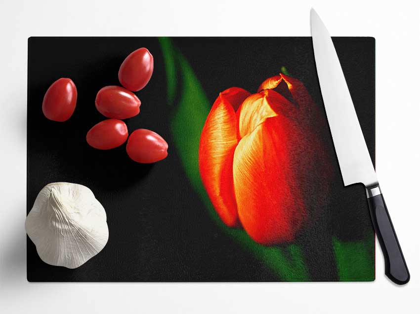 Tulip In Blazing Sun Glass Chopping Board